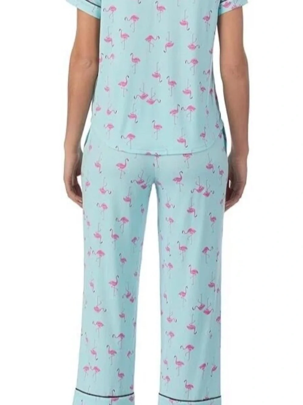 kate spade Light Blue and Pink Flamingo Pajama Set Top XL